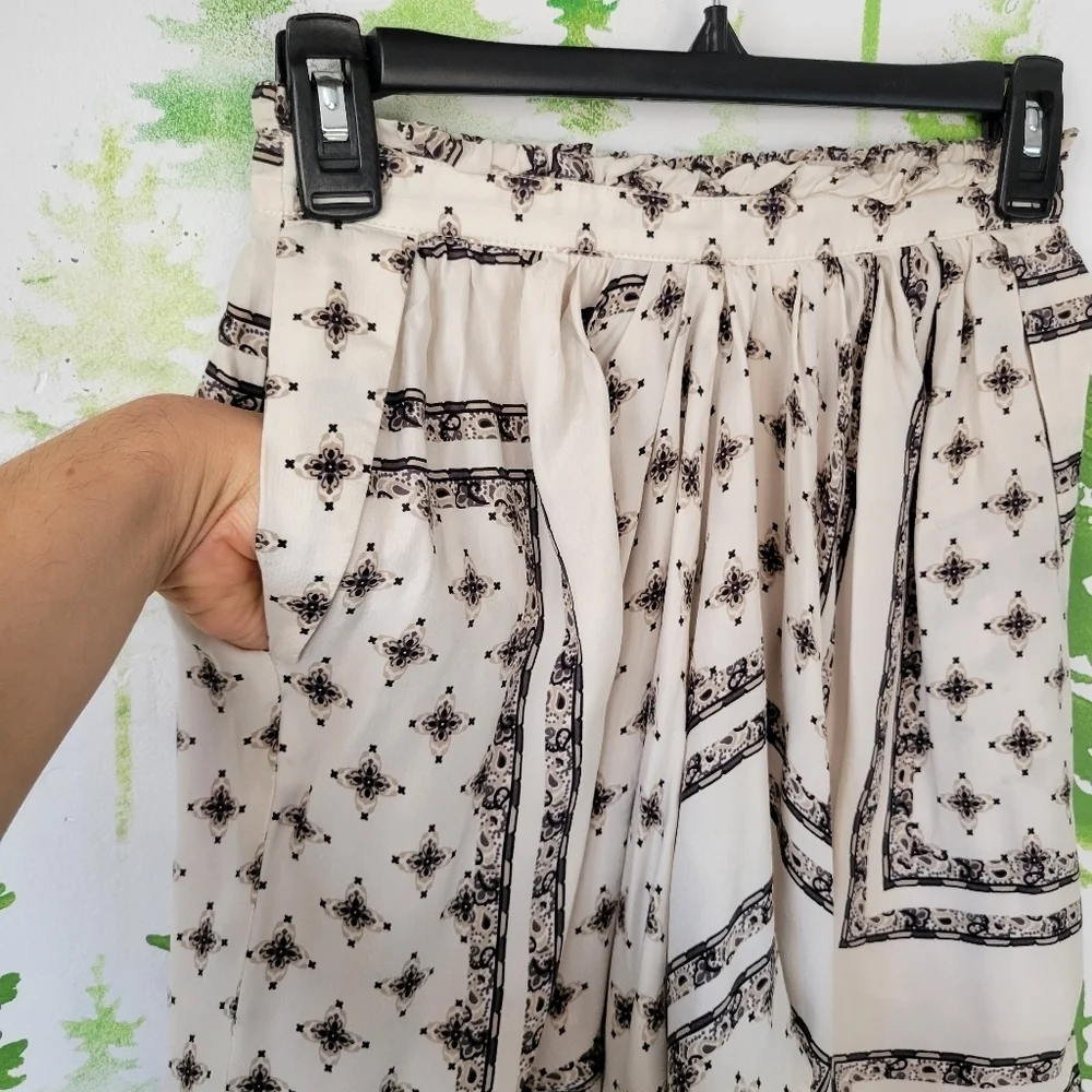 Zara Silk Print Mini Skirt.